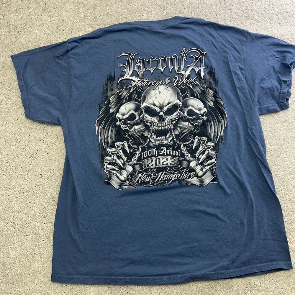 Laconia Bike Week 2023 100th Anniversary Double Sided Graphic Rally NH Size XL